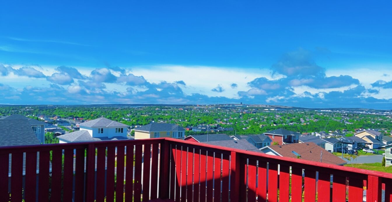 Panoramic view of St. John's from the shared deck